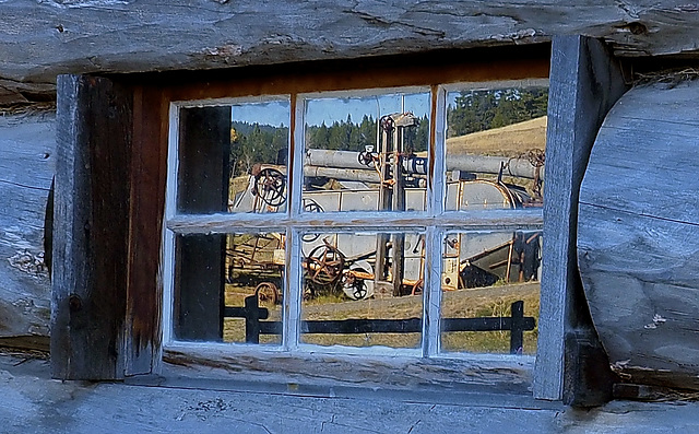 Barn window at 108 Mile Ranch, BC