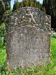 linton church, cambs, c19 gravestone of sarah hill +1818