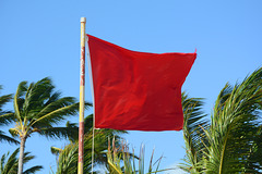 Dominican Republic, Bandiera Rossa - Caution of Strong Wind on the Beach