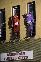 Teletubbies ponder whether to jump