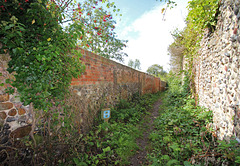 Footpath, south side of Castle Lane, Bungay, Suffolk