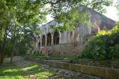 Mexico, Ruins of Main Building in Abandoned Hacienda Mucuyche