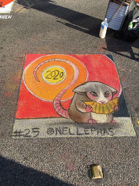 Chalk Art at San Gabriel Lunar New Year 2020