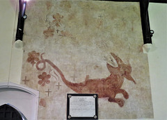 bartlow church, cambs, c15 dragon wall painting