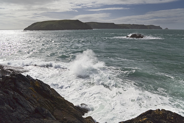 Midland Isle and Skomer Island from Wooltack Point