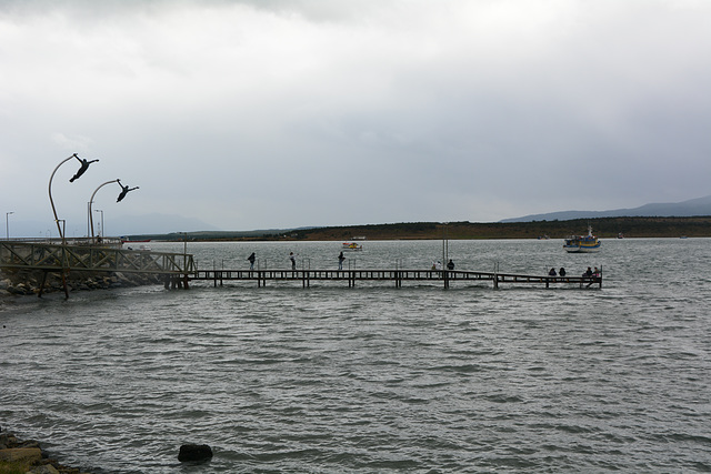 Chile, Puerto Natales, The Wind Sculpture on the Shore of the Bay of the Last Hope