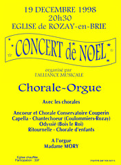 Concert de Noël à l'église de Rozay-en-Brie le 19/12/1998