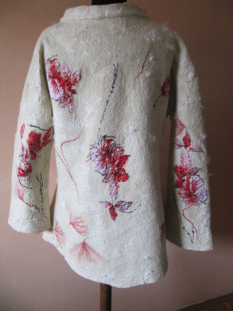 felter summer jacket with devore silk decorations