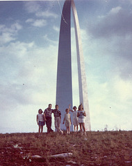 Young people visit the St. Louis Gateway Arch, 1966.