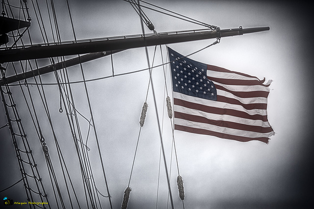 Star-Spangled Banner on tall ship SSV Oliver Hazard Perry