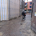Cycling in an alley