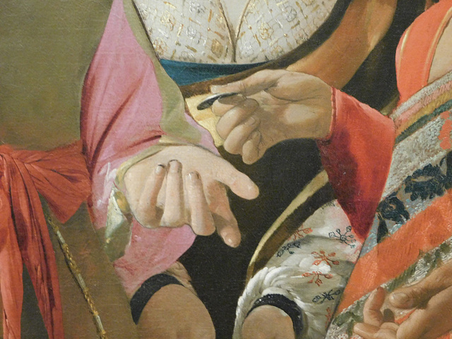 Detail of The Fortune Teller by de La Tour in the Metropolitan Museum of Art, February 2019