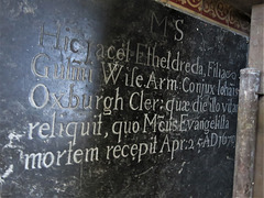 bartlow church, cambs c17 ledger tomb of etheldreda wise +1670