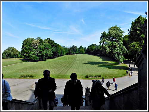 Vue depuis l'escalier du Château de Combourg (35) avec notes