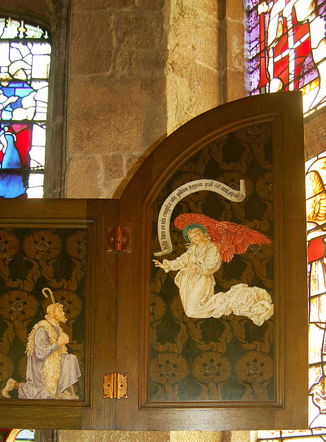 Detail of altarpiece, St Margaret's Church, Hornby, Lancashire