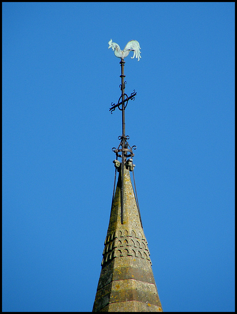 weathercock in a blue sky