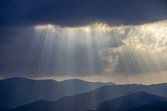 Sunrays over Medellin