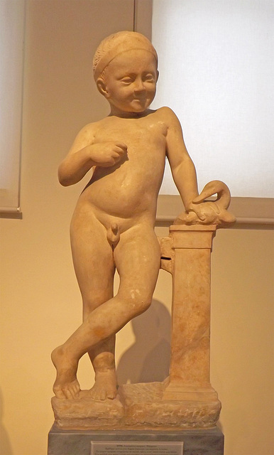 Statuette of a Boy Found Near Lamia in the National Archaeological Museum in Athens, May 2014