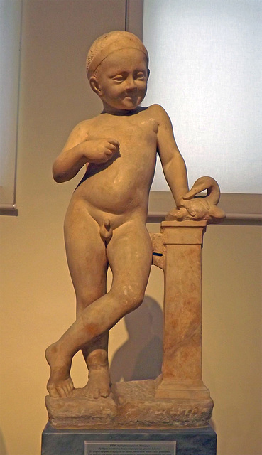 Statuette of a Boy Found Near Lamia in the National Archaeological Museum in Athens, May 2014