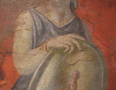 Detail of a Standing Woman Holding a Shield from a Reception Hall in the Villa of P. Fannius Synistor at Boscoreale in the Metropolitan Museum of Art, February 2012