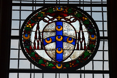 Italy, Duomo di Siena, Stained Glass Decoration above the Entrance Gate