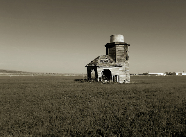 Falling farm buildings