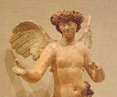 Detail of a Terracotta Statuette of Eros Flying in the Metropolitan Museum of Art, February 2013