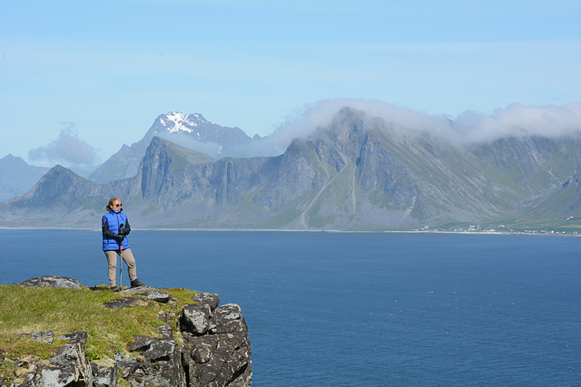 Norway, Lofoten Islands, On the Top of Røren (275m) - Highest Point of Yttersandheia Ridge