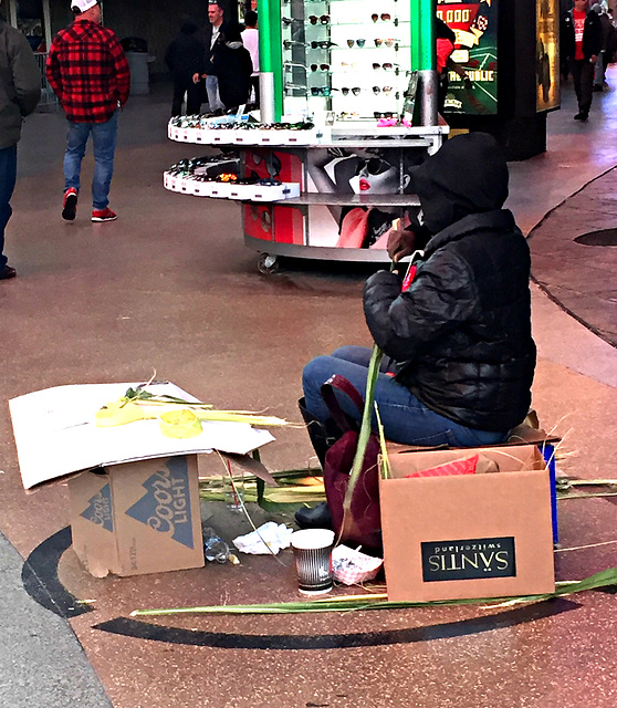 An artist working on Fronds