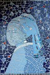 "La jeune fille à la perle", version mosaïque