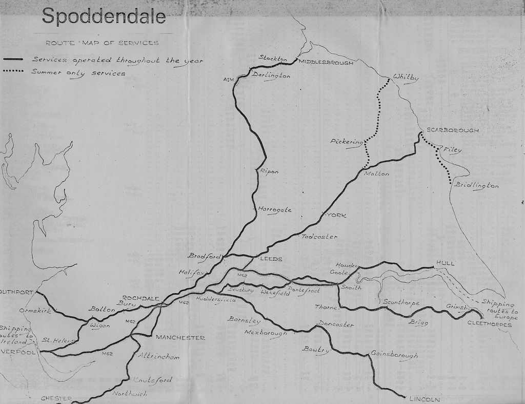 Spoddendale route map late 1970s