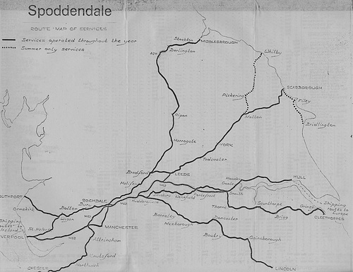 Spoddendale route map late 1970s