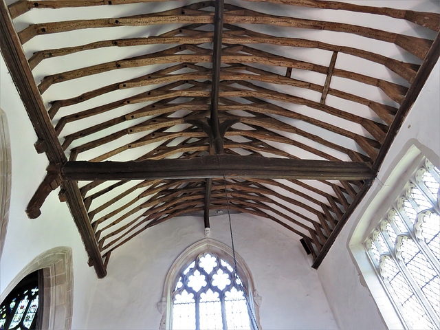 ashdon church, essex , c14 south chapel crown post roof