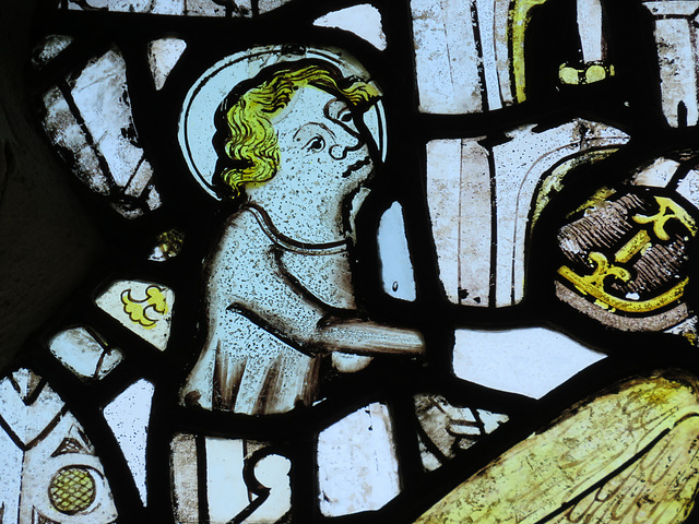 ashdon church, essex , c15 angel in glass (2)