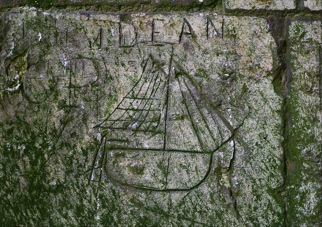 Ship graffiti - Thornton Abbey & Gatehouse (North Lincolnshire)