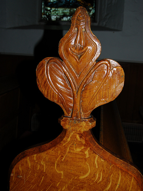 Pew end of c1840 Kniveton Church, Derbyshire