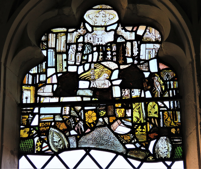 ashdon church, essex , c15 glass fragments