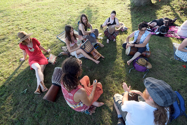 A drum circle