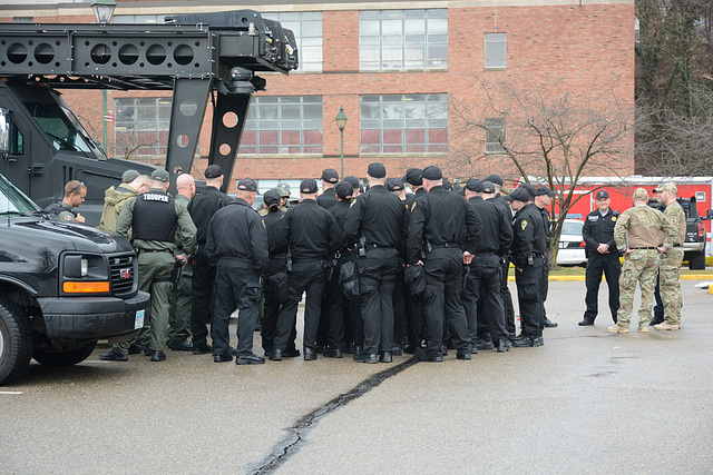 Police staging area