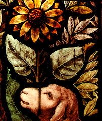 Detail of Christ the Good Shepherd Window (1888), Kniveton Church, Derbyshire
