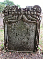 cottenham church, cambs  (24) c18 gravestone of cathrine briggs +1701