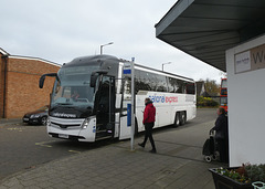 Ambassador Travel (National Express contractor) 304 (BV72 XFA) at Mildenhall - 14 Nov 2024 (P1200281)