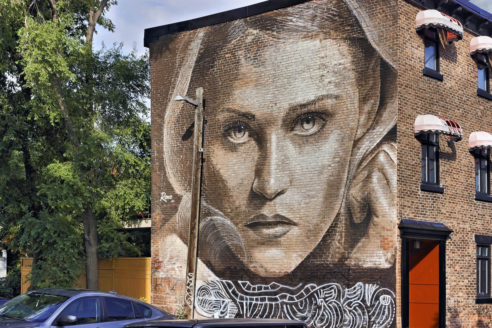 The Eyes Have It – St-Dominique Street below Napoléon, Montréal, Québec