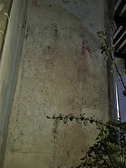 ashdon church, essex, faint c14 wall painting of st michael