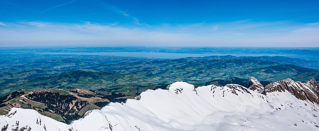 Blick vom Säntis zum Bodensee