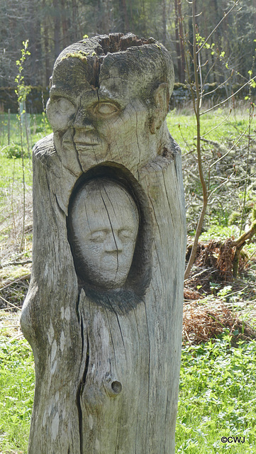 At the Frank Bruce Sculpture Trail, Feshie.