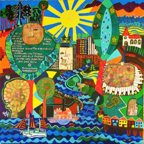 Collage - Friedensreich Hundertwasser von T.M.