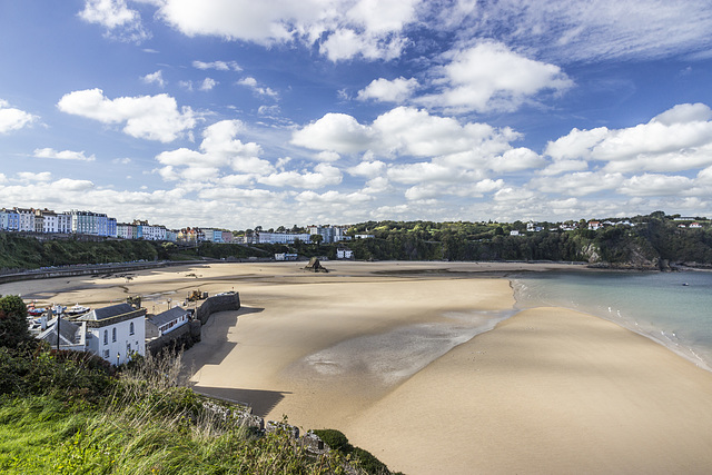 Tenby North Sands skyscape from Castle Hill 1