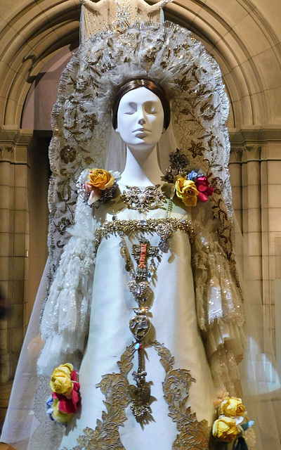 Detail of a Wedding Ensemble by Christian Lacroix in the Metropolitan Museum of Art, September 2018