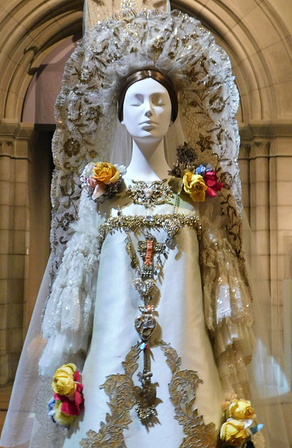Detail of a Wedding Ensemble by Christian Lacroix in the Metropolitan Museum of Art, September 2018